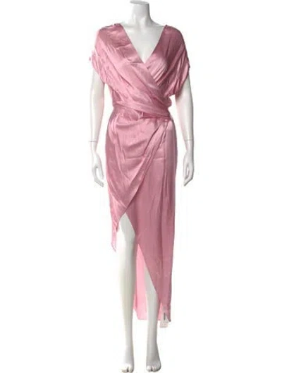 Pre-owned Michelle Mason Silk Long Dress In Pink