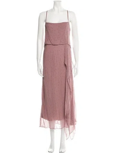 Pre-owned Michelle Mason Silk Long Dress In Purple