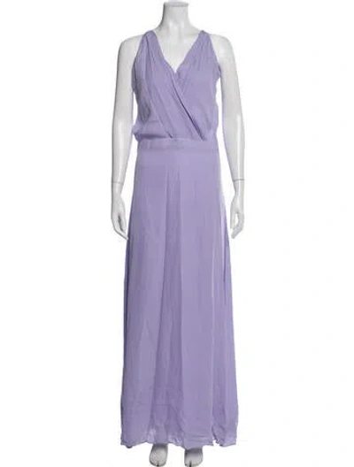 Pre-owned Michelle Mason Silk Long Dress In Purple