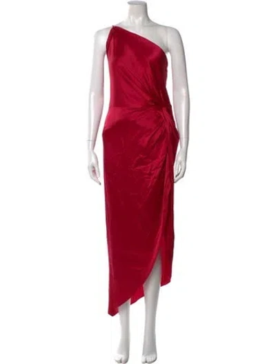 Pre-owned Michelle Mason Silk Long Dress In Red