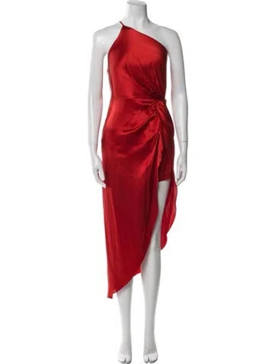 Pre-owned Michelle Mason Silk Long Dress In Red