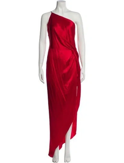 Pre-owned Michelle Mason Silk Long Dress In Red