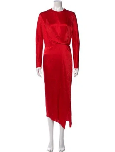 Pre-owned Michelle Mason Silk Long Dress In Red