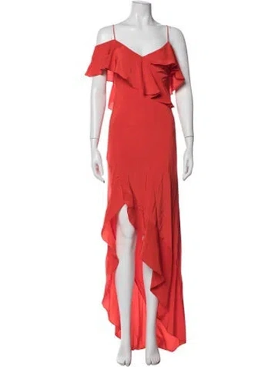 Pre-owned Michelle Mason Silk Long Dress In Red