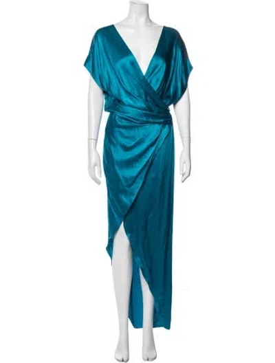 Pre-owned Michelle Mason Silk Long Dress W/ Tags In Blue