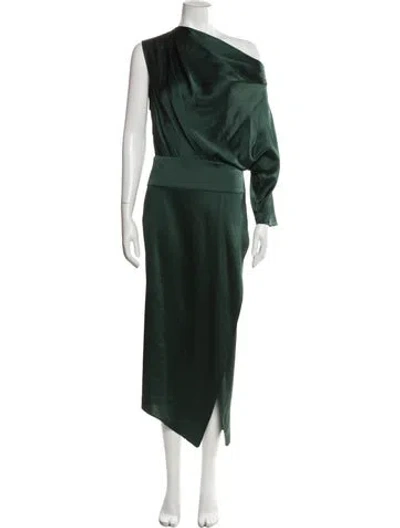 Pre-owned Michelle Mason Silk Long Dress W/ Tags In Green