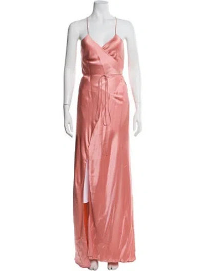 Pre-owned Michelle Mason Silk Long Dress W/ Tags In Pink