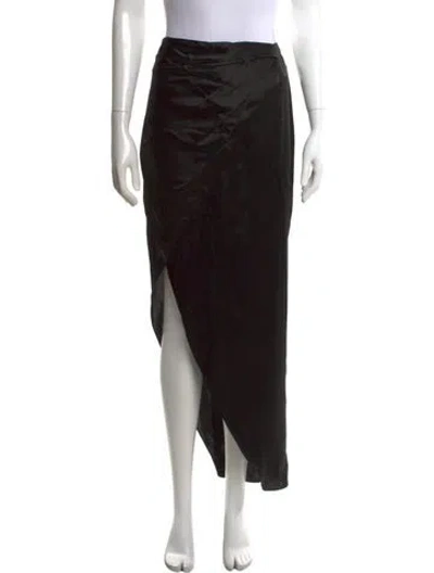 Pre-owned Michelle Mason Silk Long Skirt In Black