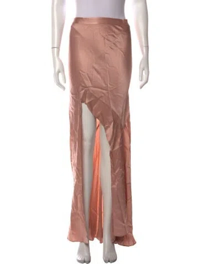 Pre-owned Michelle Mason Silk Long Skirt In Neutral