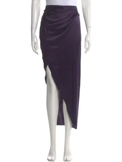 Pre-owned Michelle Mason Silk Long Skirt In Purple
