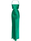 Michelle Mason Silk Maxi Dress In Green