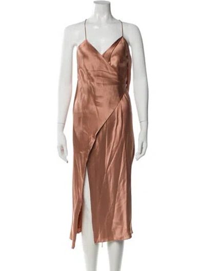Pre-owned Michelle Mason Silk Midi Length Dress In Blue