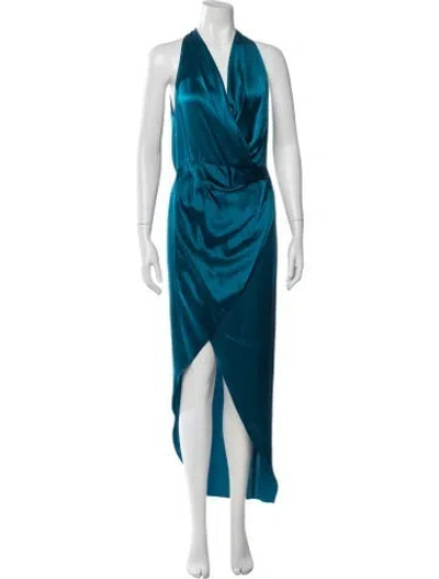 Pre-owned Michelle Mason Silk Midi Length Dress In Blue
