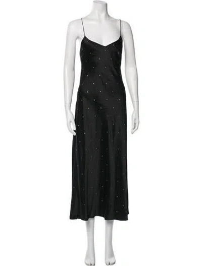 Pre-owned Michelle Mason Silk Midi Length Dress In Gray