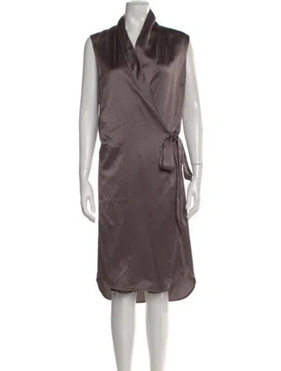 Pre-owned Michelle Mason Silk Midi Length Dress In Neutral
