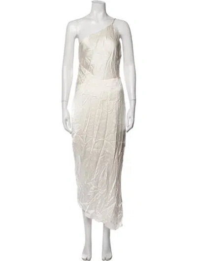 Pre-owned Michelle Mason Silk Midi Length Dress In Neutrals