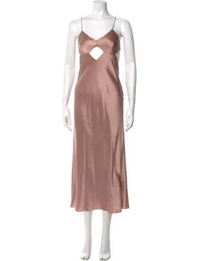 Pre-owned Michelle Mason Silk Midi Length Dress In Pink