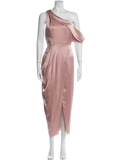 Pre-owned Michelle Mason Silk Midi Length Dress In Pink