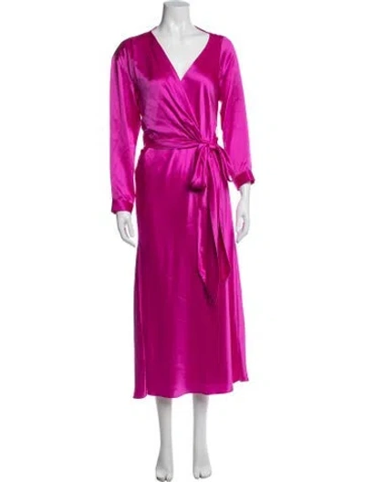 Pre-owned Michelle Mason Silk Midi Length Dress In Pink