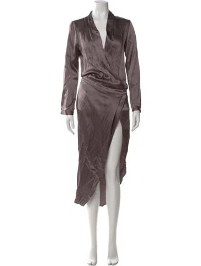 Pre-owned Michelle Mason Silk Midi Length Dress In Purple