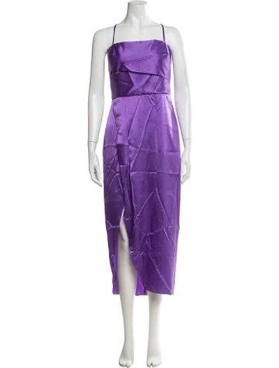 Pre-owned Michelle Mason Silk Midi Length Dress In Purple