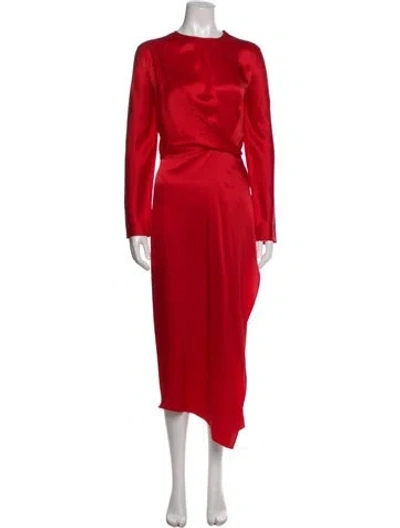 Pre-owned Michelle Mason Silk Midi Length Dress In Red