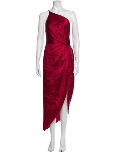 Pre-owned Michelle Mason Silk Midi Length Dress In Red