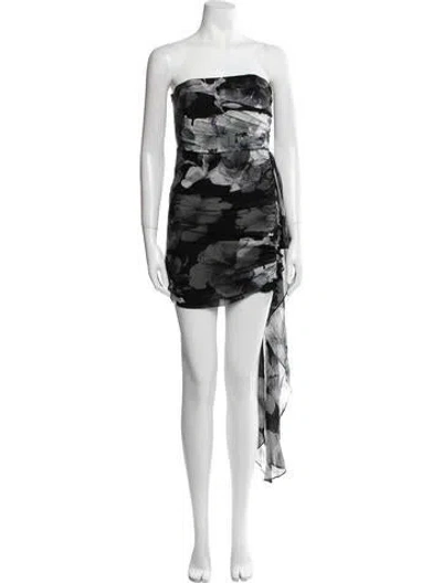 Pre-owned Michelle Mason Silk Mini Dress In Black