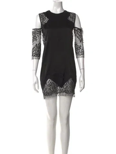 Pre-owned Michelle Mason Silk Mini Dress In Black