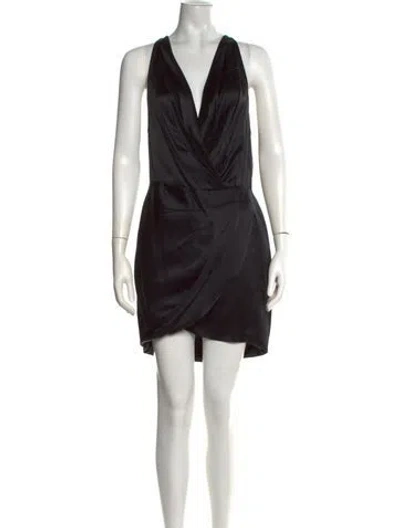 Pre-owned Michelle Mason Silk Mini Dress In Black