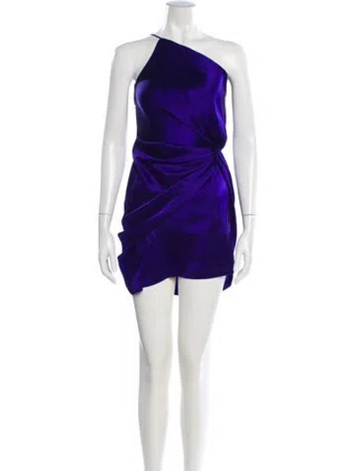 Pre-owned Michelle Mason Silk Mini Dress In Blue