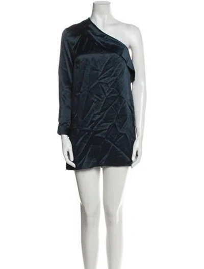Pre-owned Michelle Mason Silk Mini Dress In Blue