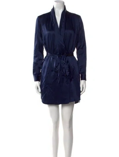 Pre-owned Michelle Mason Silk Mini Dress In Blue