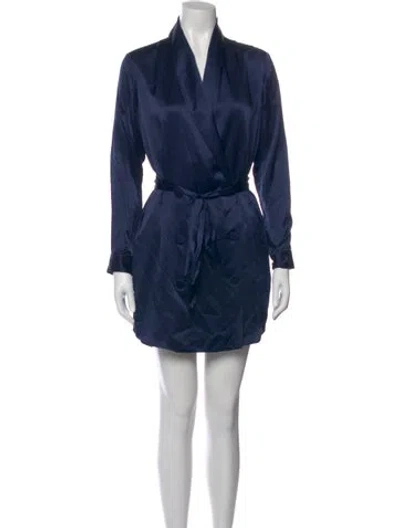 Pre-owned Michelle Mason Silk Mini Dress In Blue
