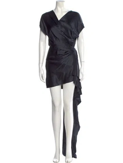 Pre-owned Michelle Mason Silk Mini Dress In Blue
