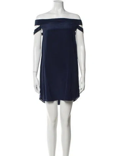 Pre-owned Michelle Mason Silk Mini Dress In Blue