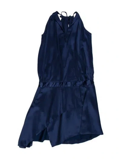 Pre-owned Michelle Mason Silk Mini Dress In Blue