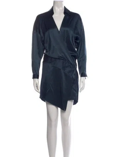 Pre-owned Michelle Mason Silk Mini Dress In Blue