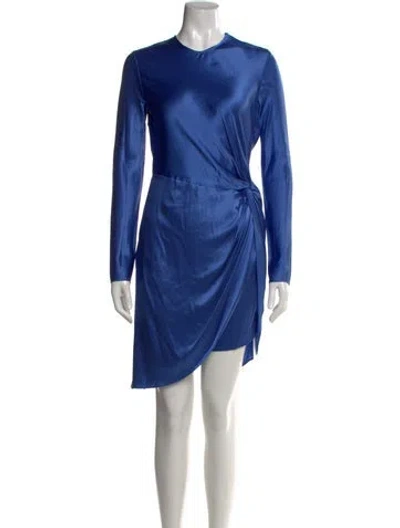 Pre-owned Michelle Mason Silk Mini Dress In Blue
