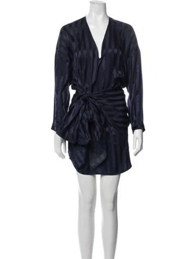 Pre-owned Michelle Mason Silk Mini Dress In Blue