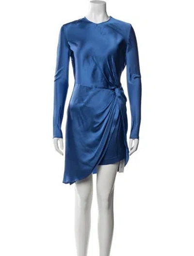 Pre-owned Michelle Mason Silk Mini Dress In Blue