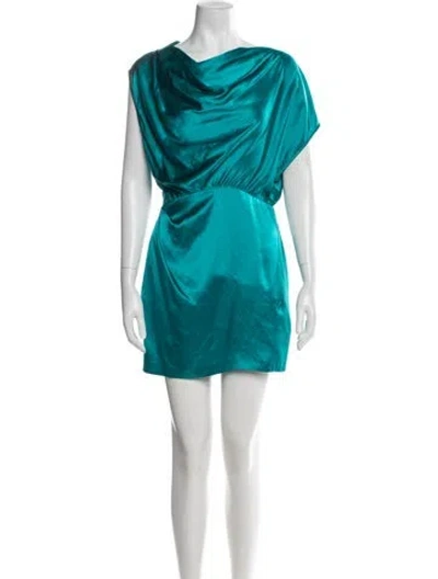 Pre-owned Michelle Mason Silk Mini Dress In Blue