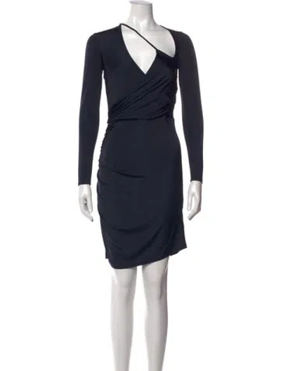 Pre-owned Michelle Mason Silk Mini Dress In Blue