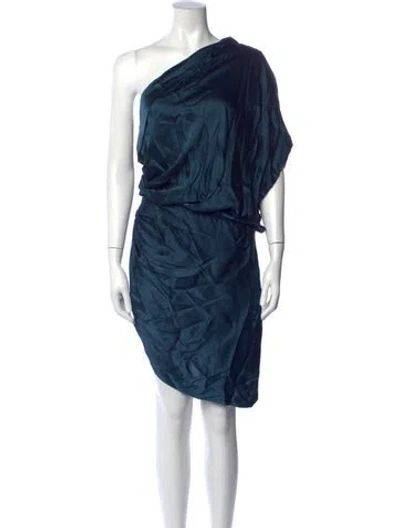 Pre-owned Michelle Mason Silk Mini Dress In Blue