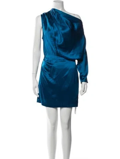 Pre-owned Michelle Mason Silk Mini Dress In Blue