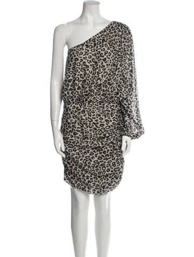 Pre-owned Michelle Mason Silk Mini Dress In Gray