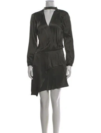 Pre-owned Michelle Mason Silk Mini Dress In Gray