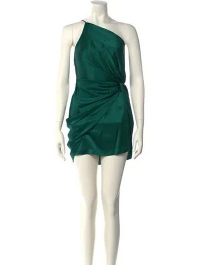 Pre-owned Michelle Mason Silk Mini Dress In Green