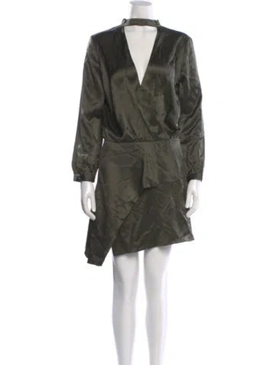 Pre-owned Michelle Mason Silk Mini Dress In Green