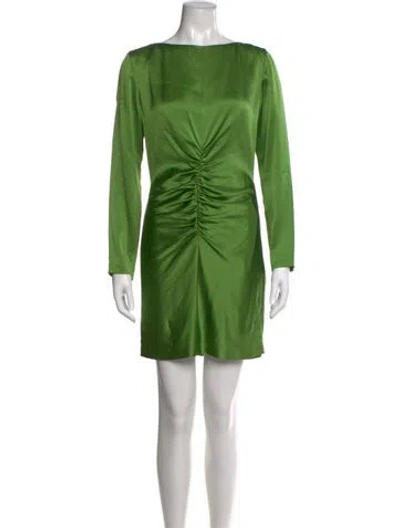 Pre-owned Michelle Mason Silk Mini Dress In Green
